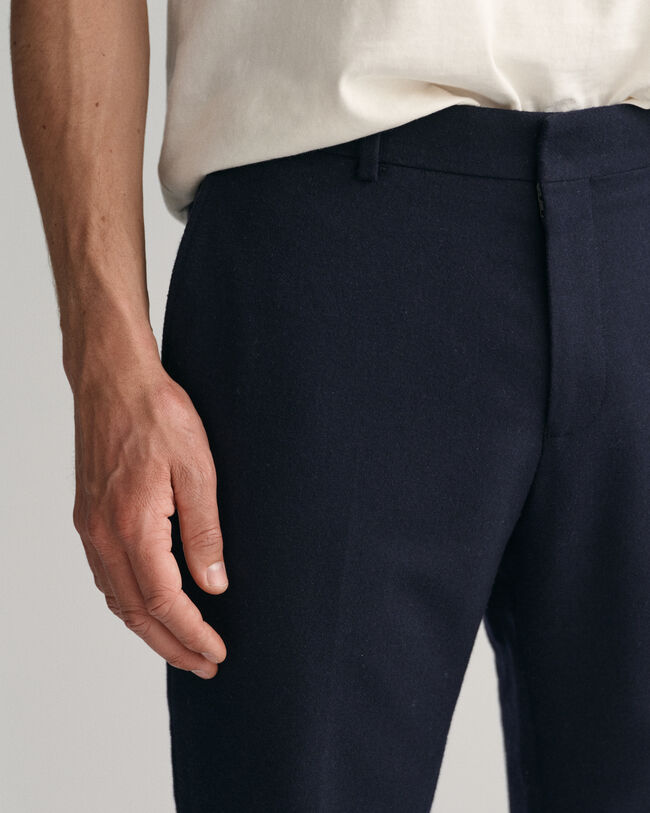 Pantalon slim fit en flanelle