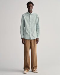 Chemise regular fit en coton Oxford l&eacute;ger &agrave; rayures