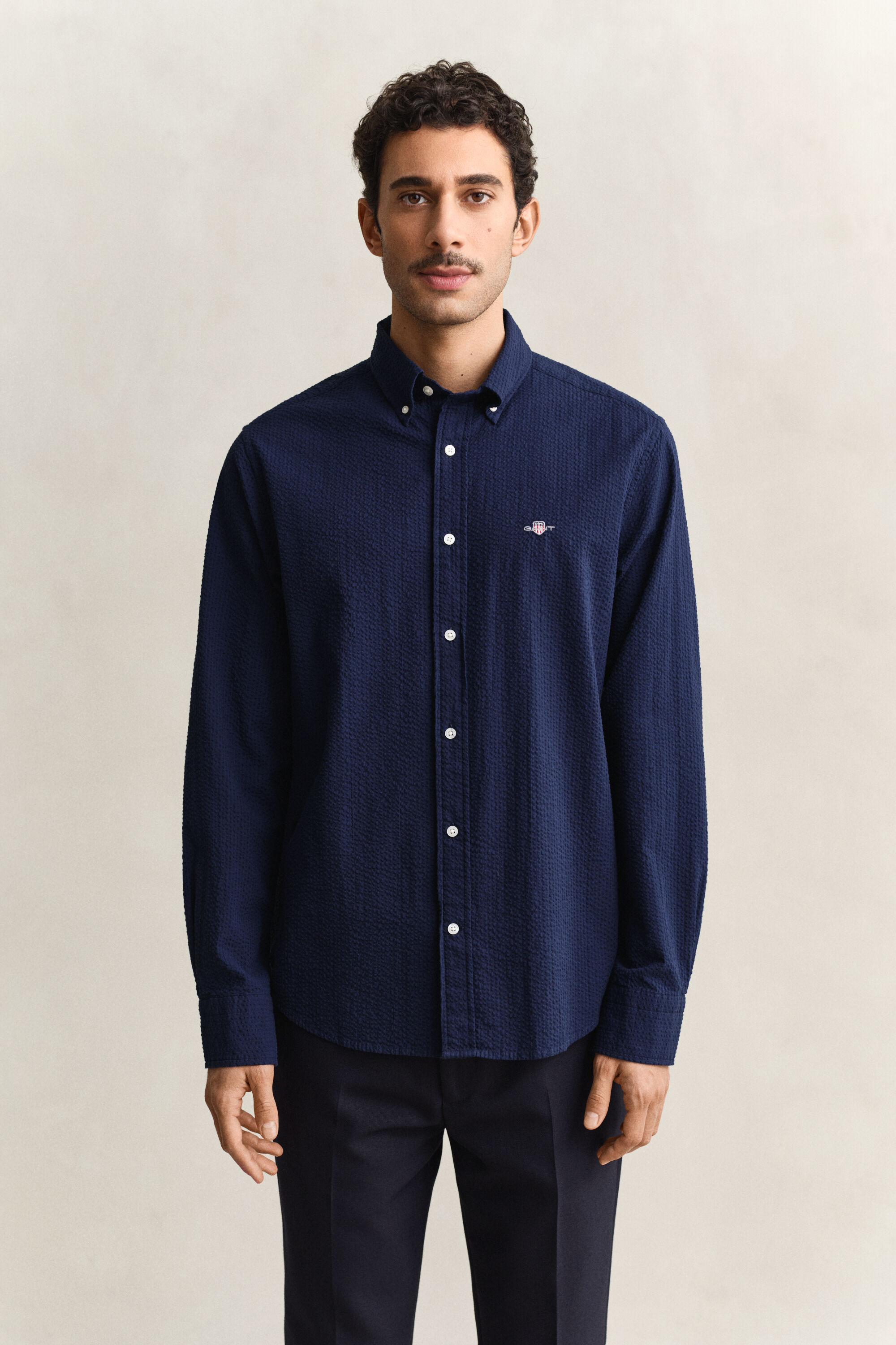 Chemise regular fit Seersucker