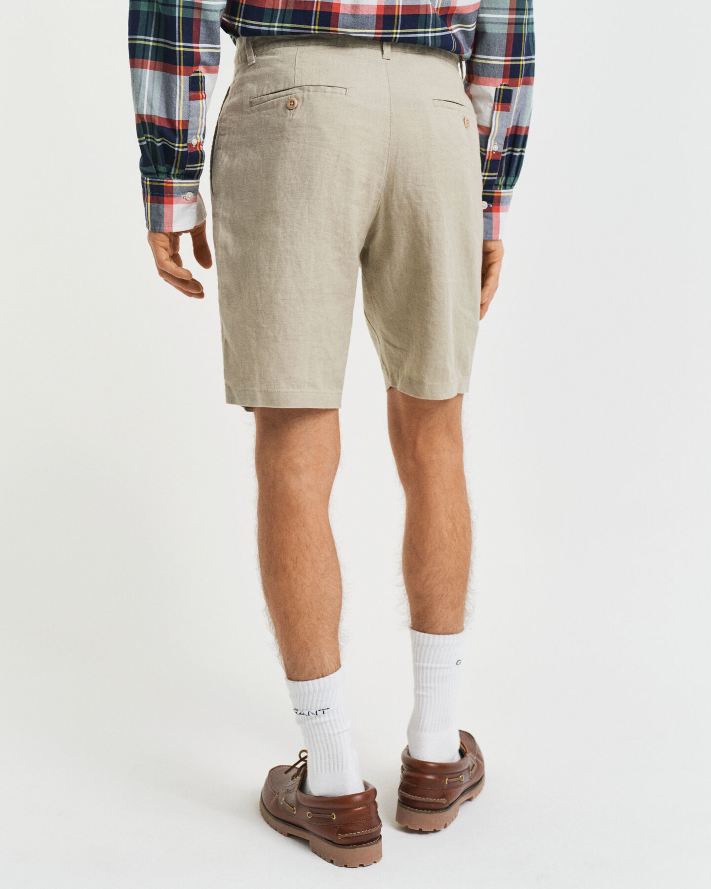 Short coupe décontractée en lin avec cordon de serrage