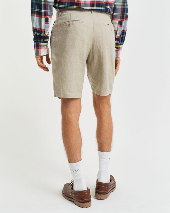 Short coupe décontractée en lin avec cordon de serrage