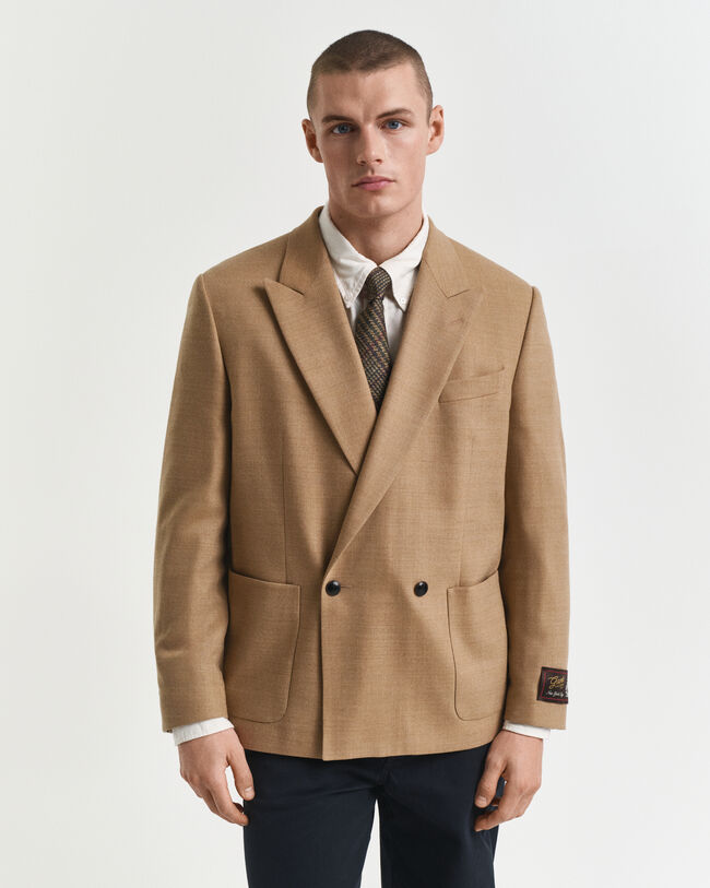 Veste blazer Club en flanelle camel