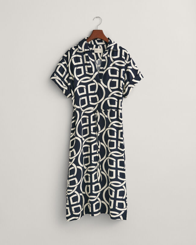 Caftan à manches courtes avec imprimé Monogram