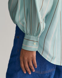 Chemisier en soie à rayures Bow Blouse