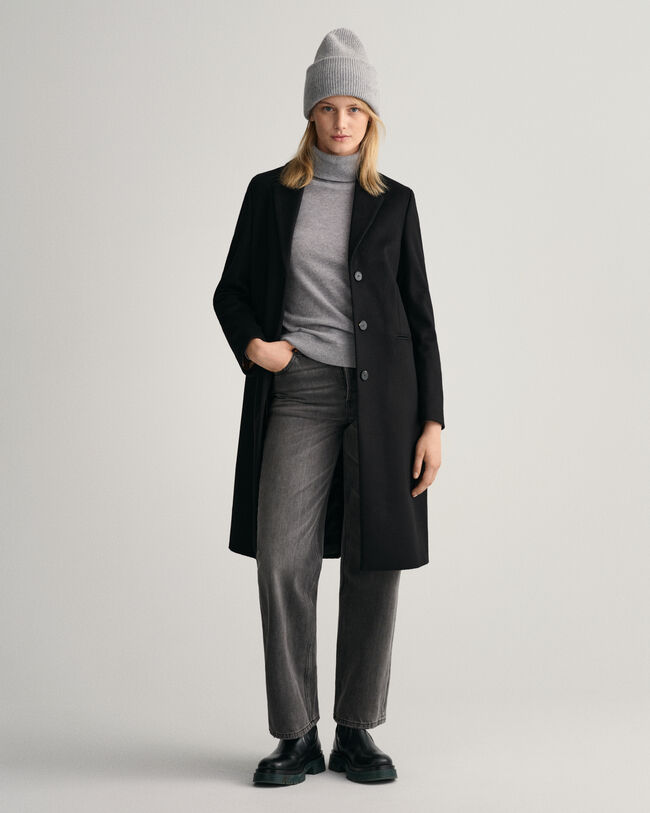 Manteau ajusté en laine mélangée