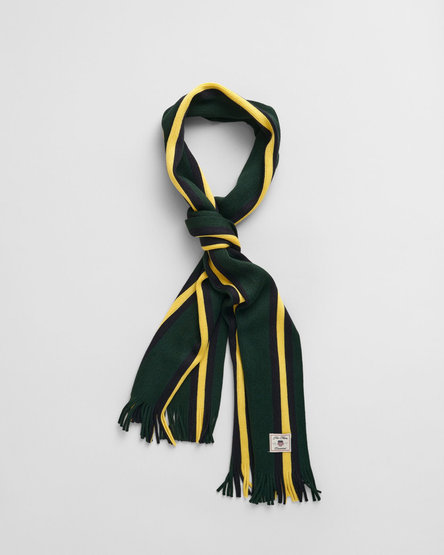 Écharpe à rayures tricotée en laine mélangée