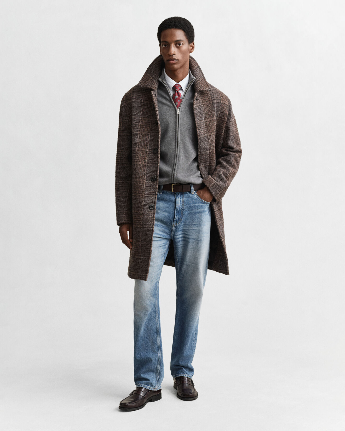 Cardigan zippé en coton décontracté