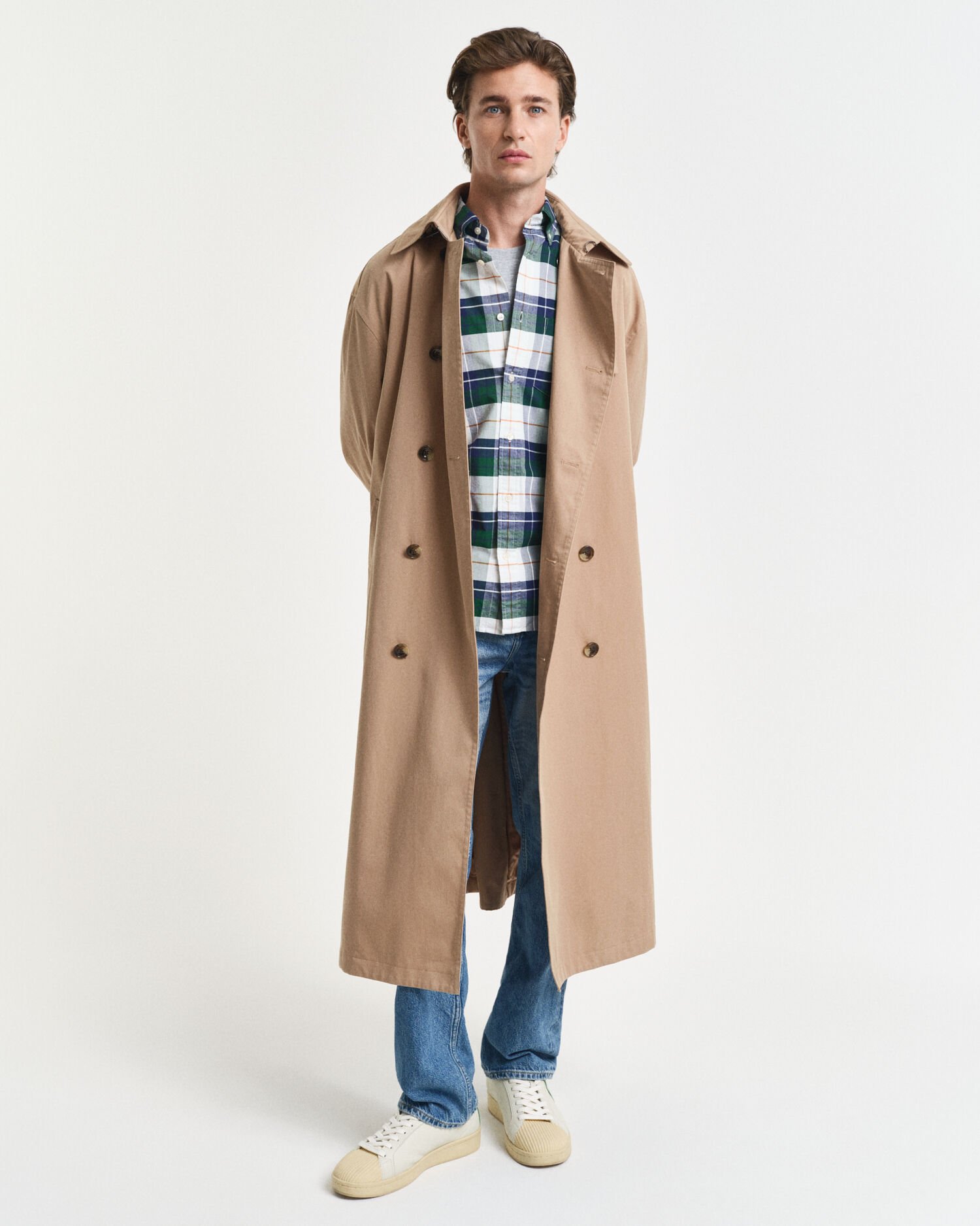 Chemise coupe regular classique en coton Oxford à carreaux