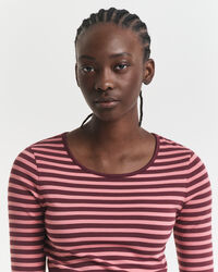 T-shirt à manches longues avec rayures et bords-côtes