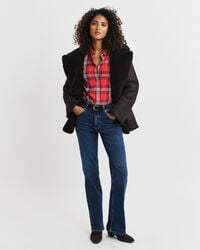 Chemise coupe décontractée en flanelle à carreaux