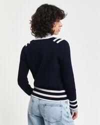 Cardigan col V avec finitions contrastantes