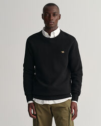 Pull ras du cou en coton Textured