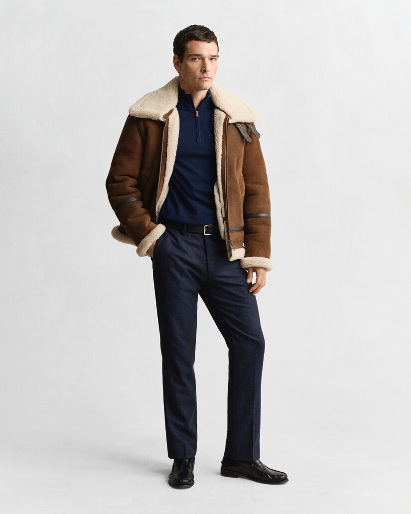 Pull à demi-zip en laine mérinos extrafine