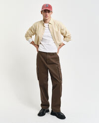 Pantalon cargo regular fit en sergé de coton