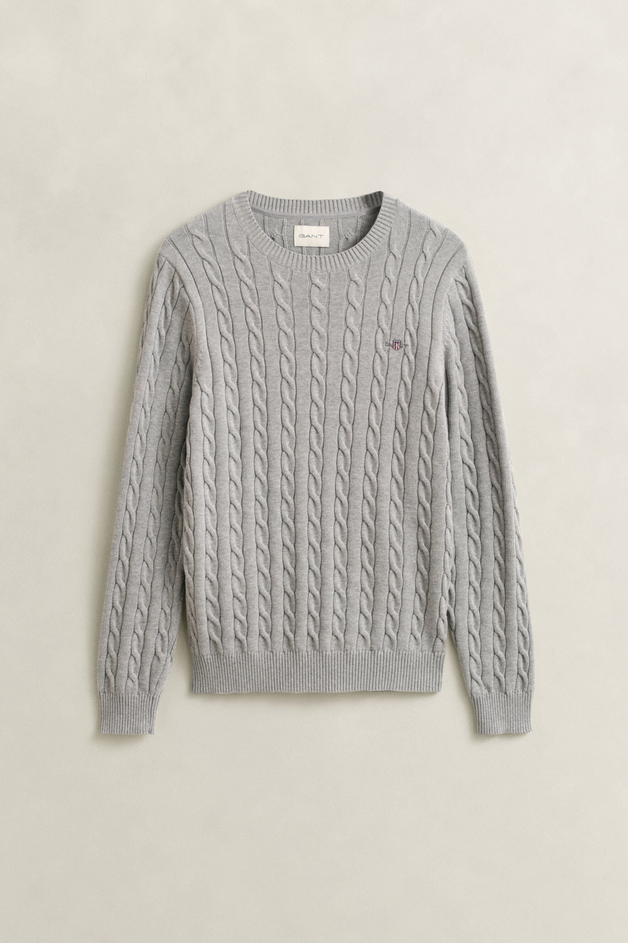 Pull col rond en maille de coton torsadée