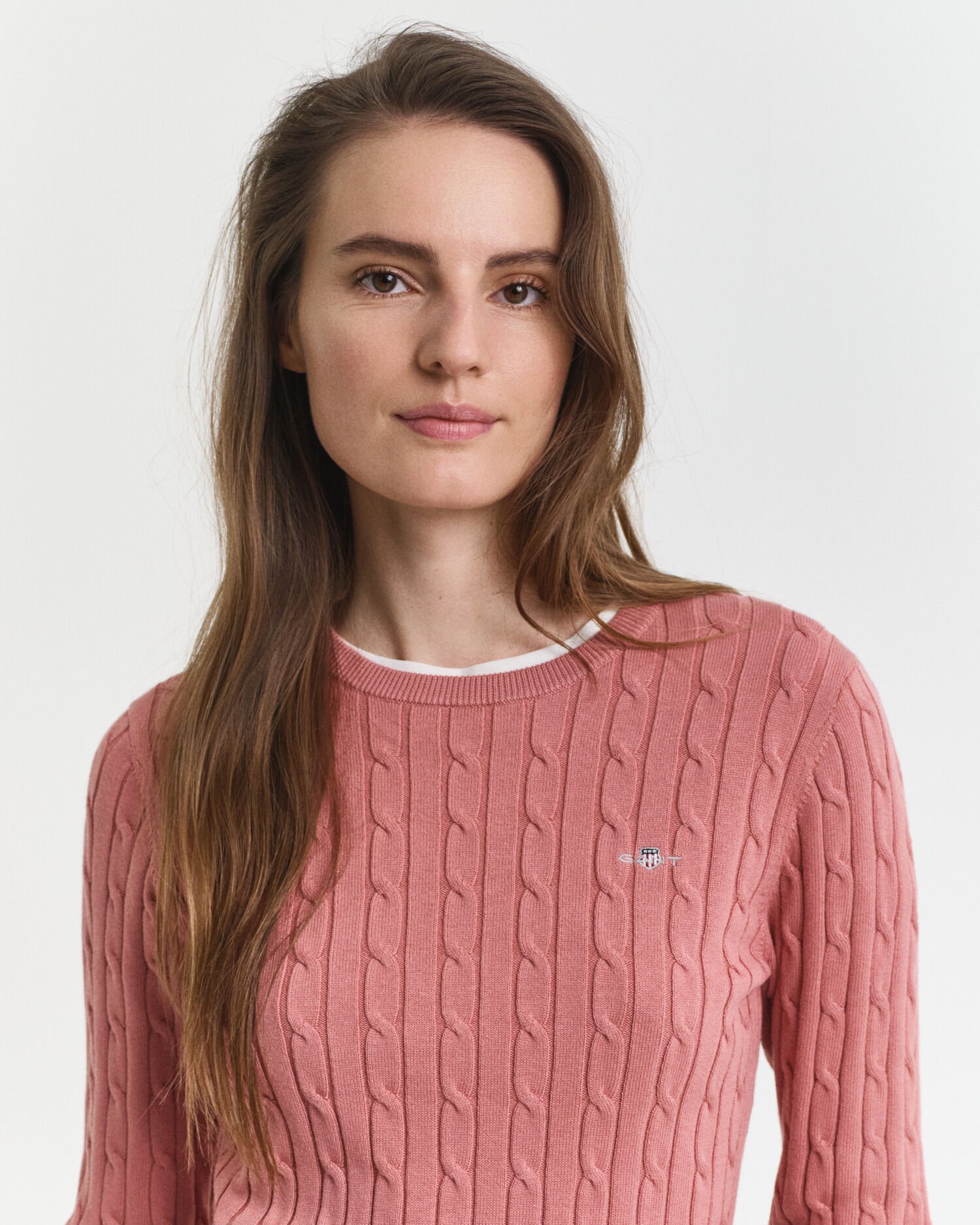 Pull col rond en maille torsadée