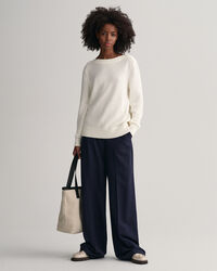 Pull col bateau en coton Textured