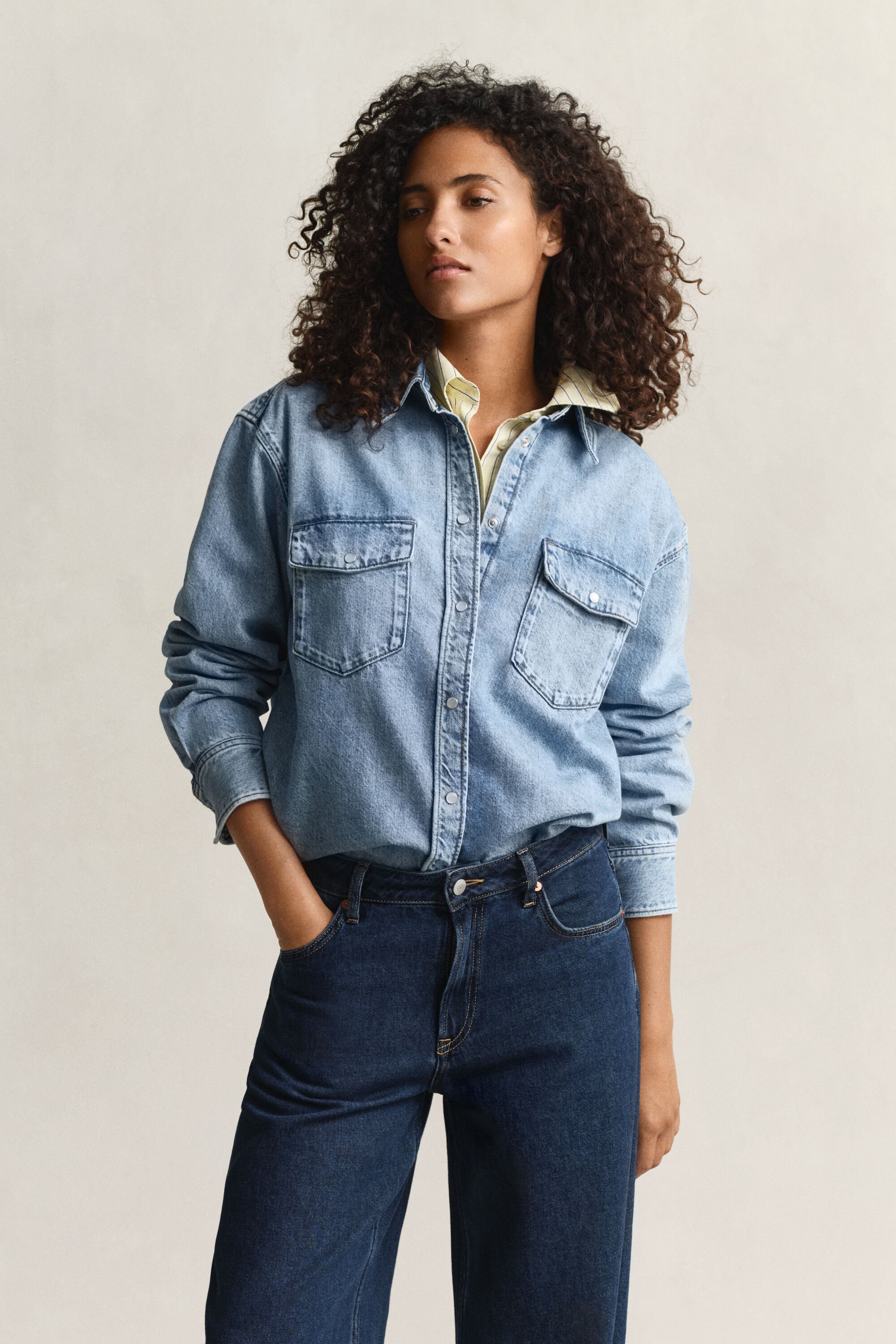 Chemise coupe décontractée en denim