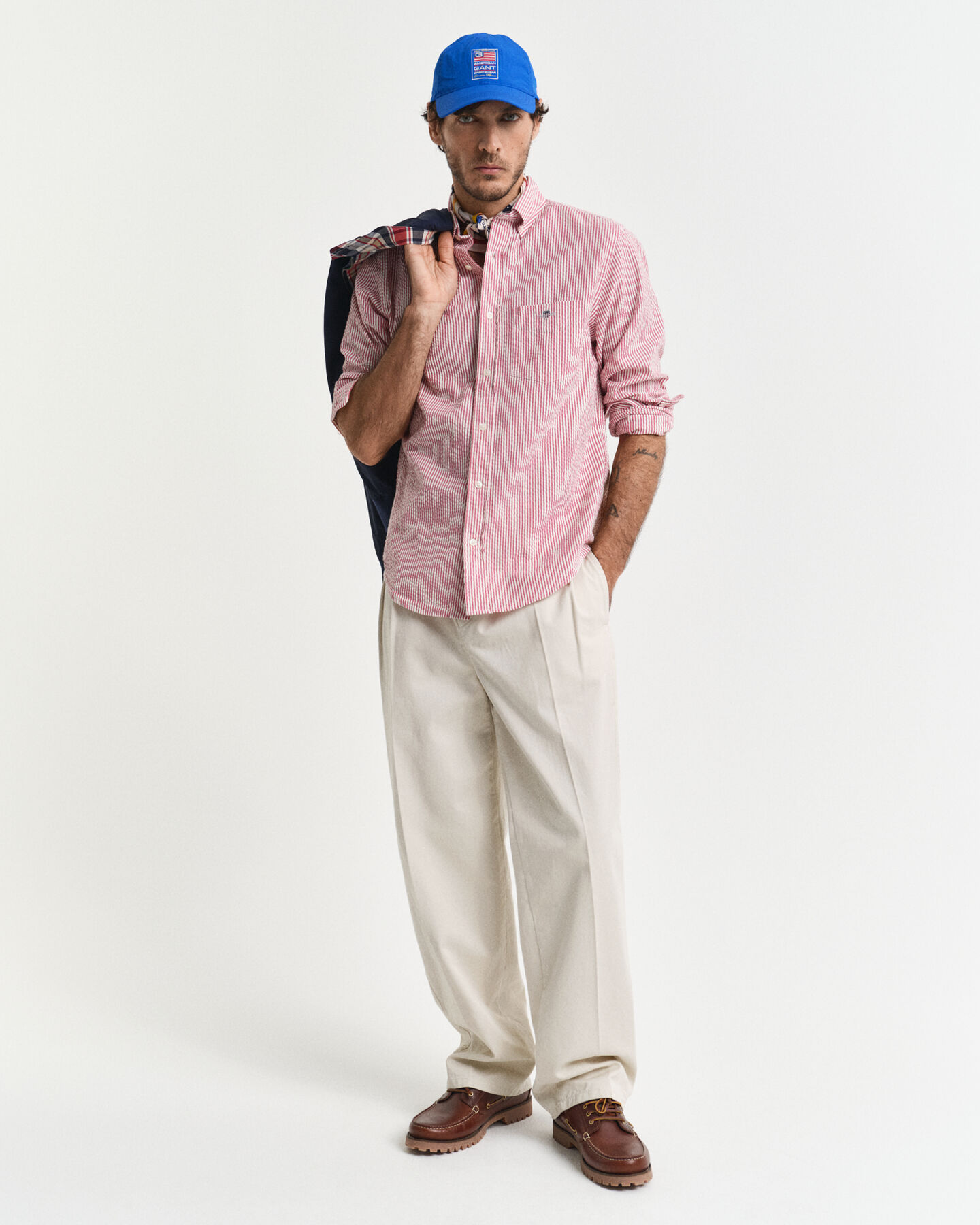 Chemise coupe regular à rayures en Seersucker