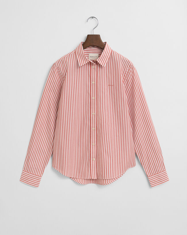 Chemise coupe regular en popeline &agrave; rayures classique