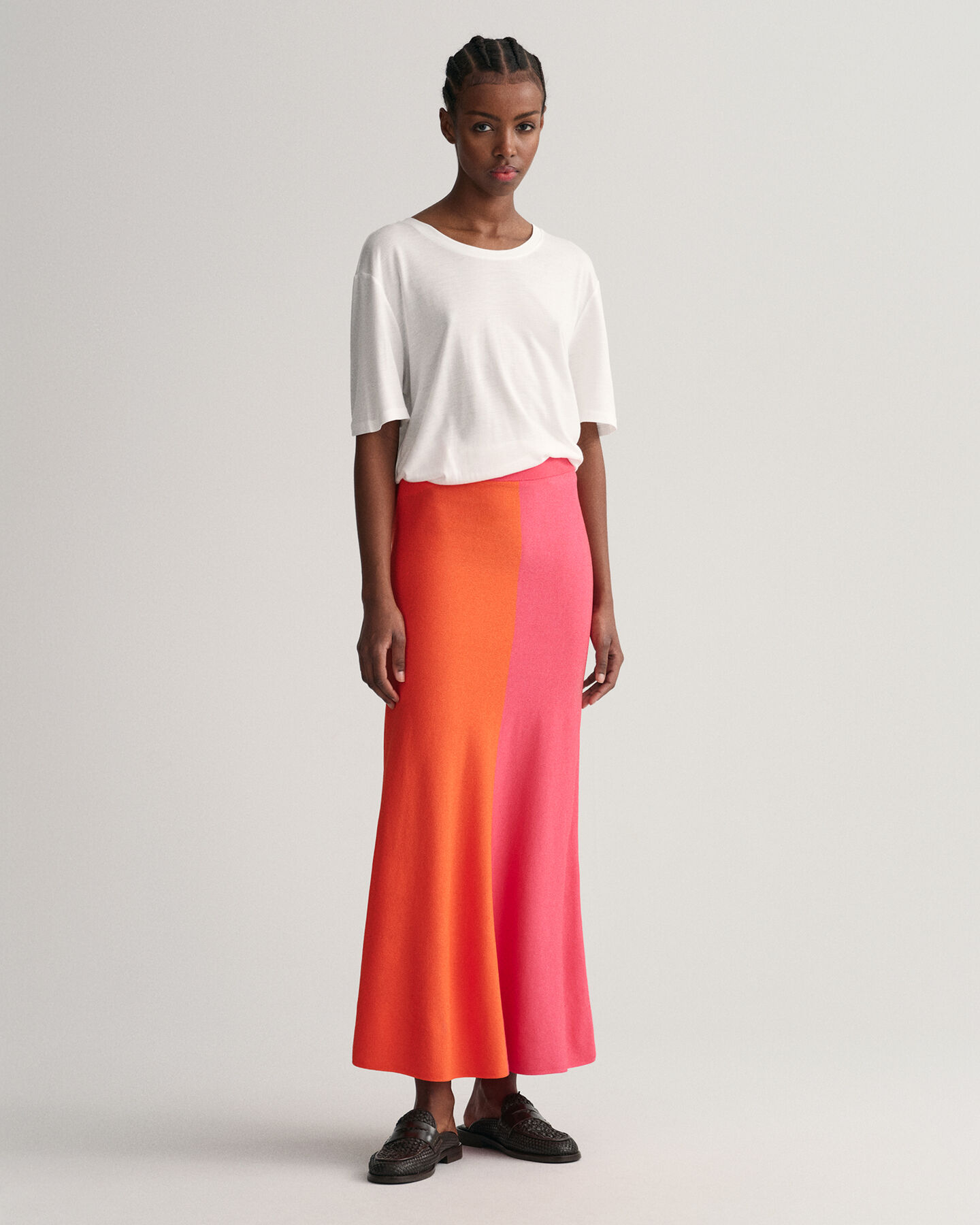 Jupe en maille effet colour-block