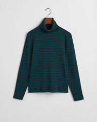 Haut col roulé côtelé à rayures et manches longues