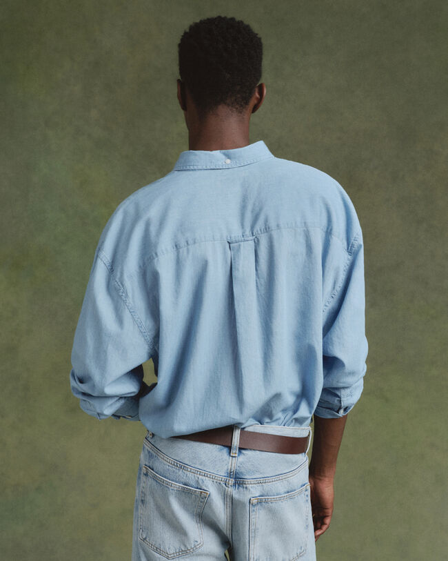 Chemise coupe ultra-ample indigo Luxury