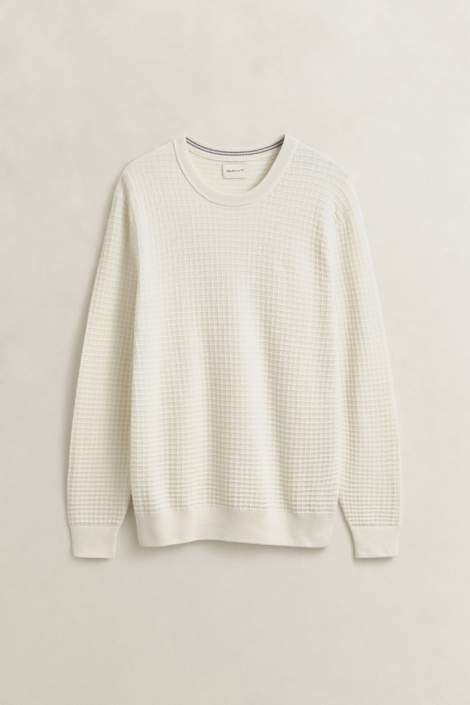 Pull col rond texturé