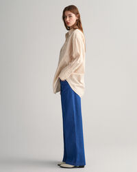 Chemise ultra-ample en popeline rayée à poignets hauts