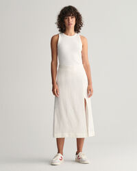 Jupe midi en lin mélangé