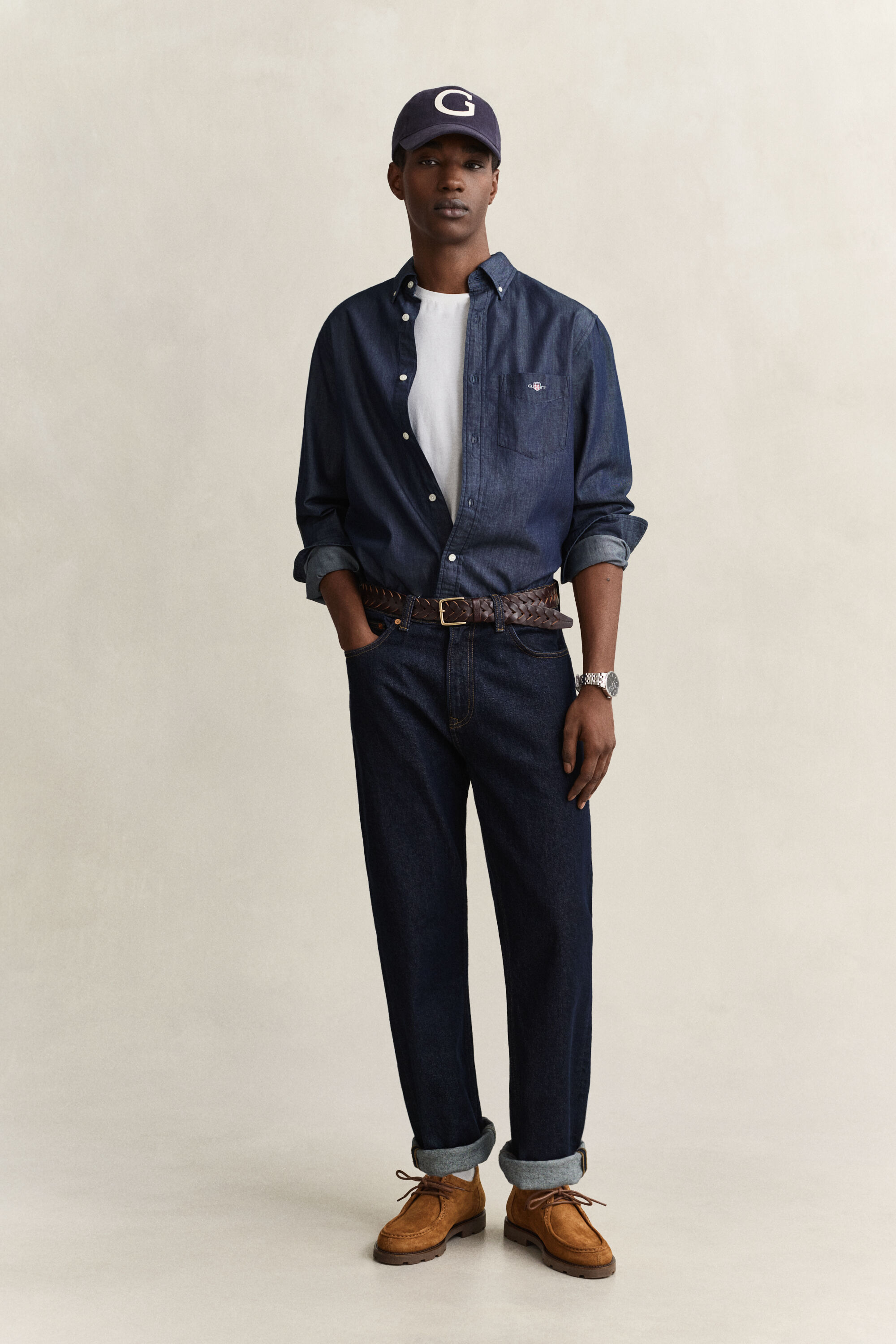 Chemise coupe regular indigo