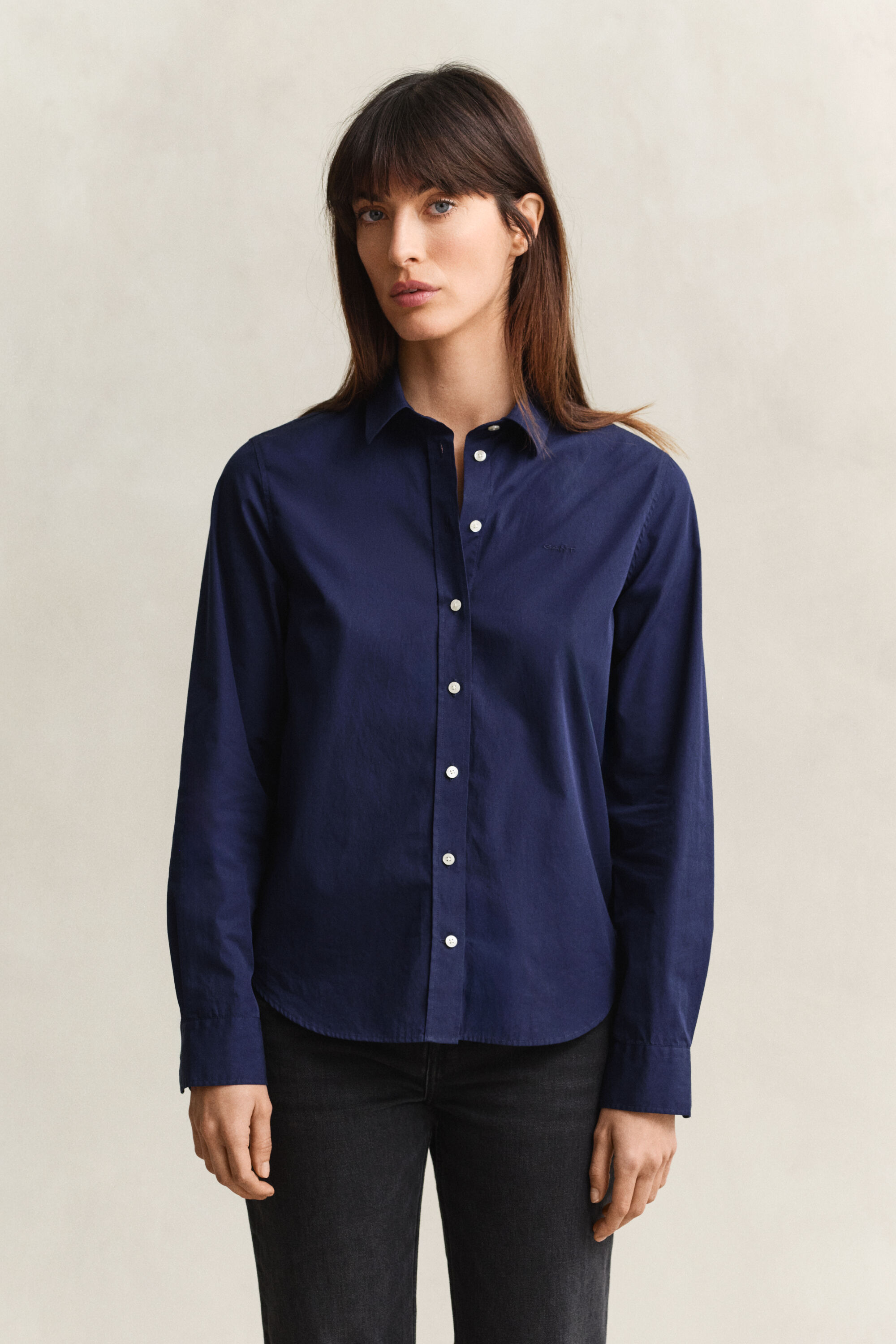 Chemise coupe regular en popeline classique