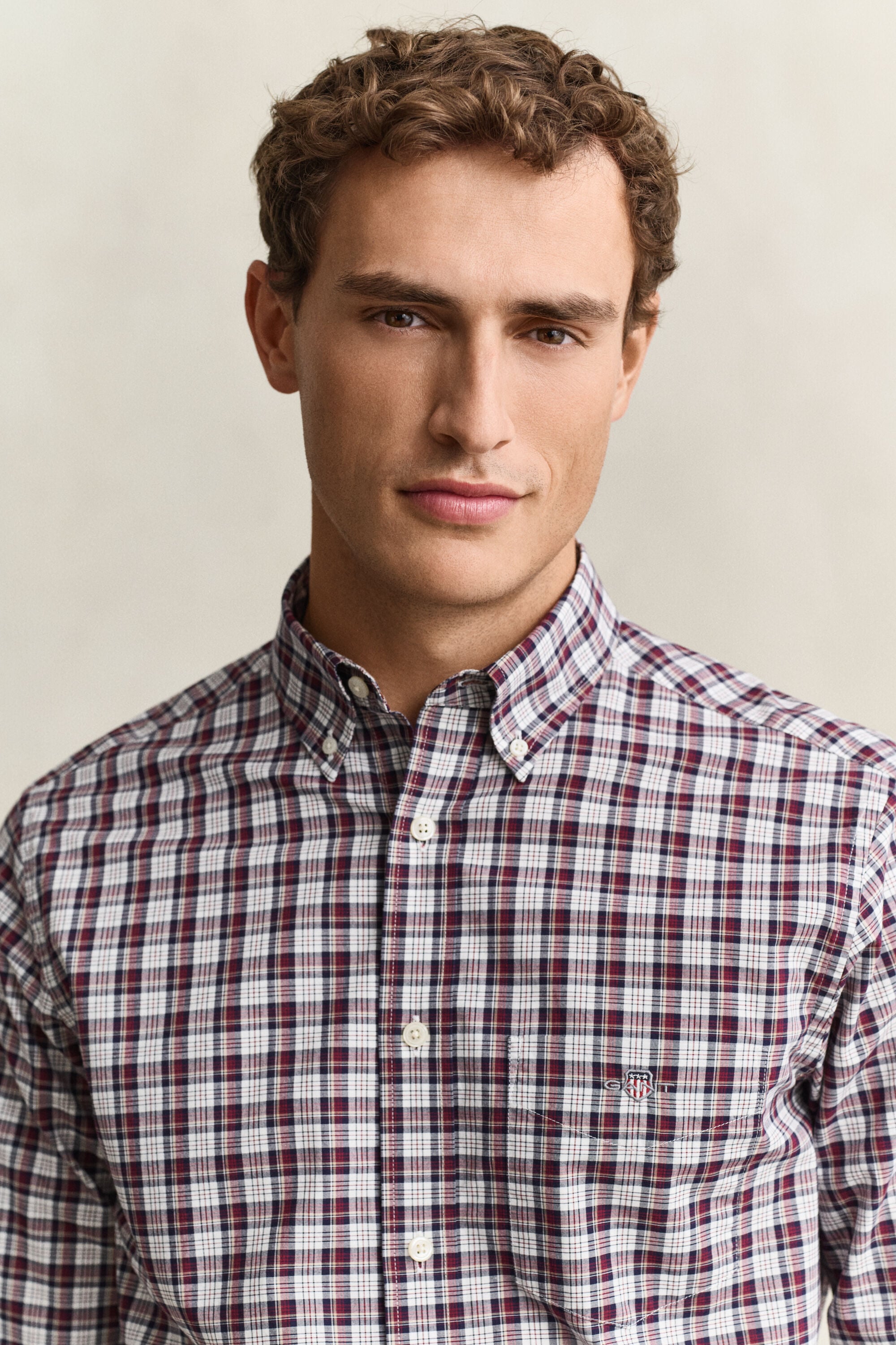 Chemise en popeline à carreaux