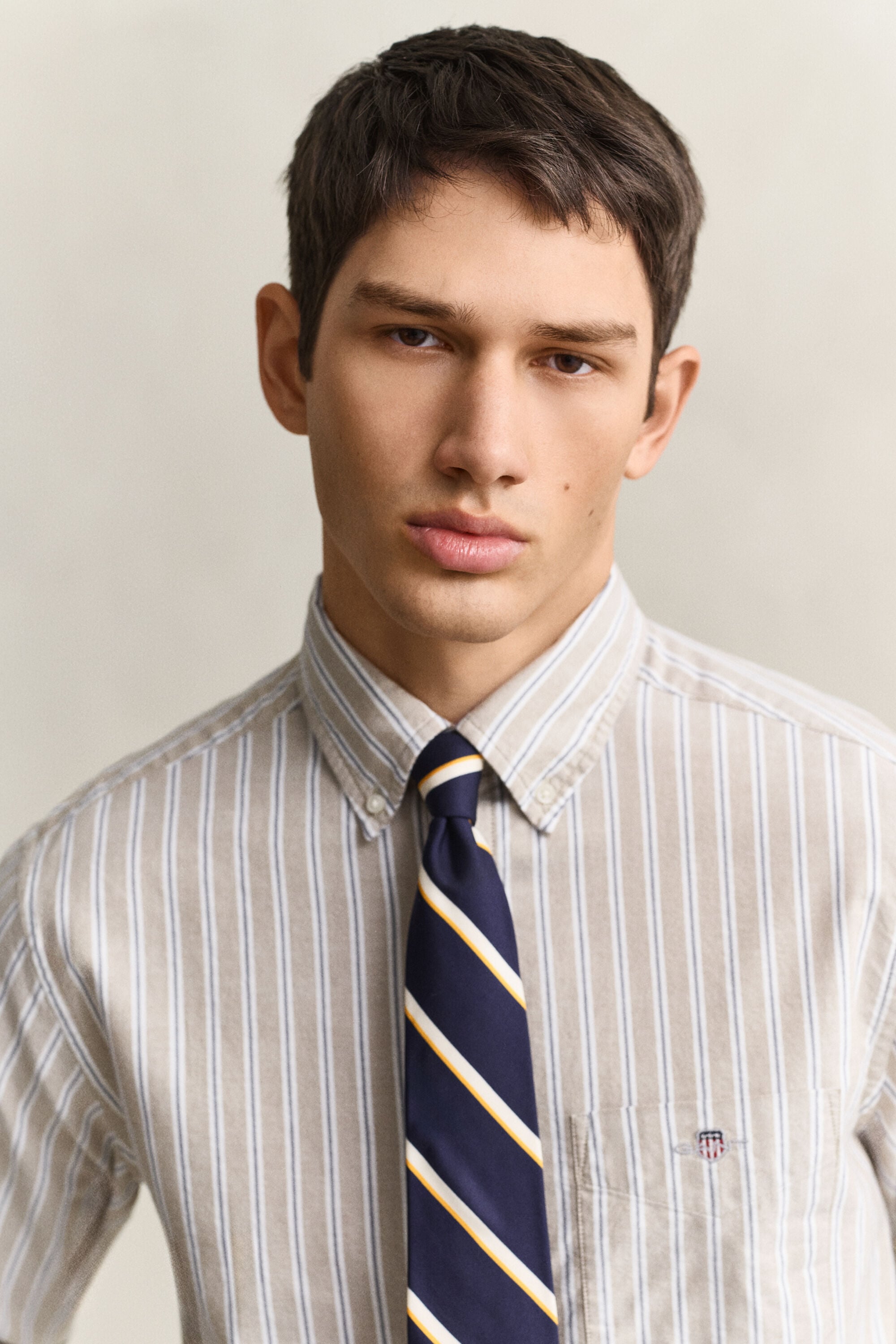 Chemise en coton Oxford classique à rayures