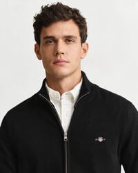 Cardigan zippé en coton décontracté