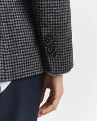 Veste blazer coupe regular en laine à motif pied-de-poule