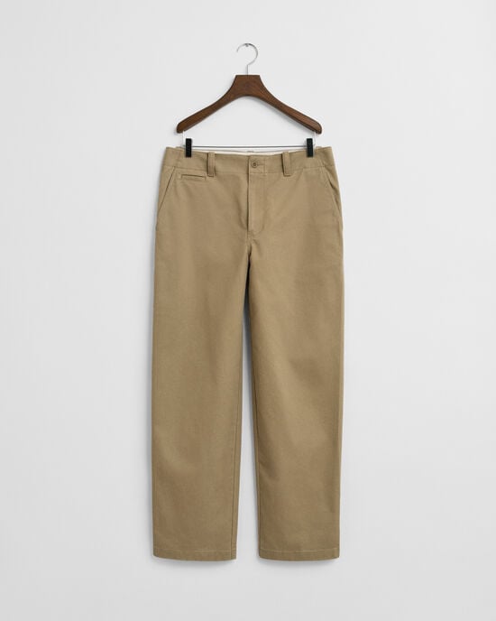 Pantalon chino coupe décontractée en sergé de coton