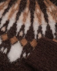 Pull col rond en Alpaga mélangé à motif Fair Isle