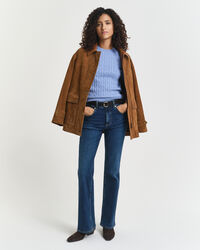 Pull en maille de coton stretch à torsades