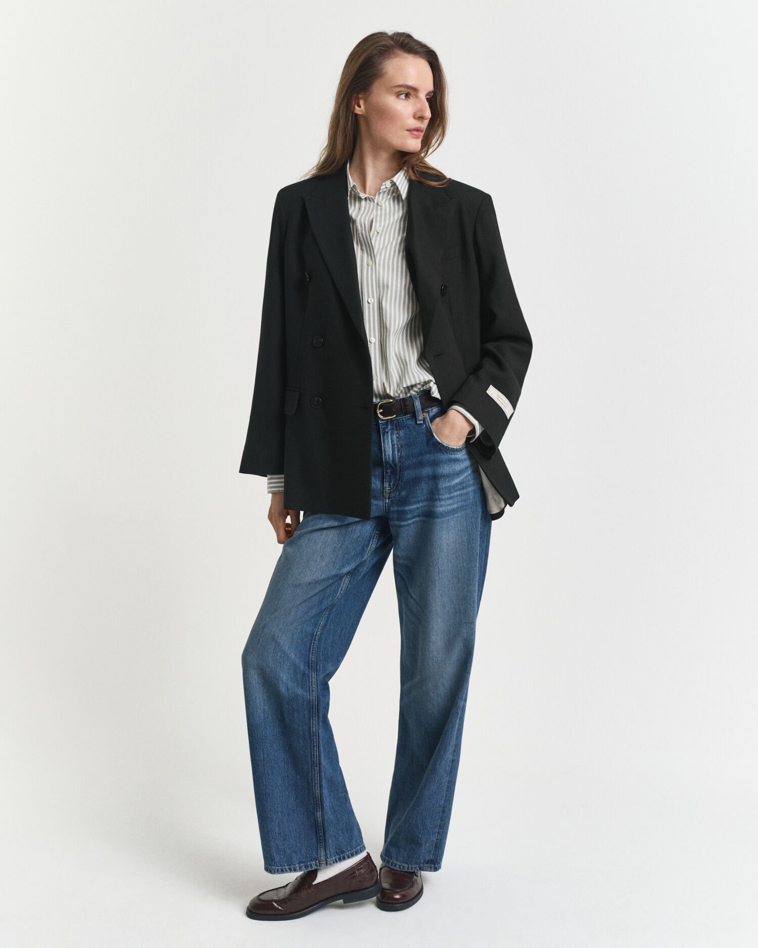 Chemise coupe regular en popeline à rayures classique