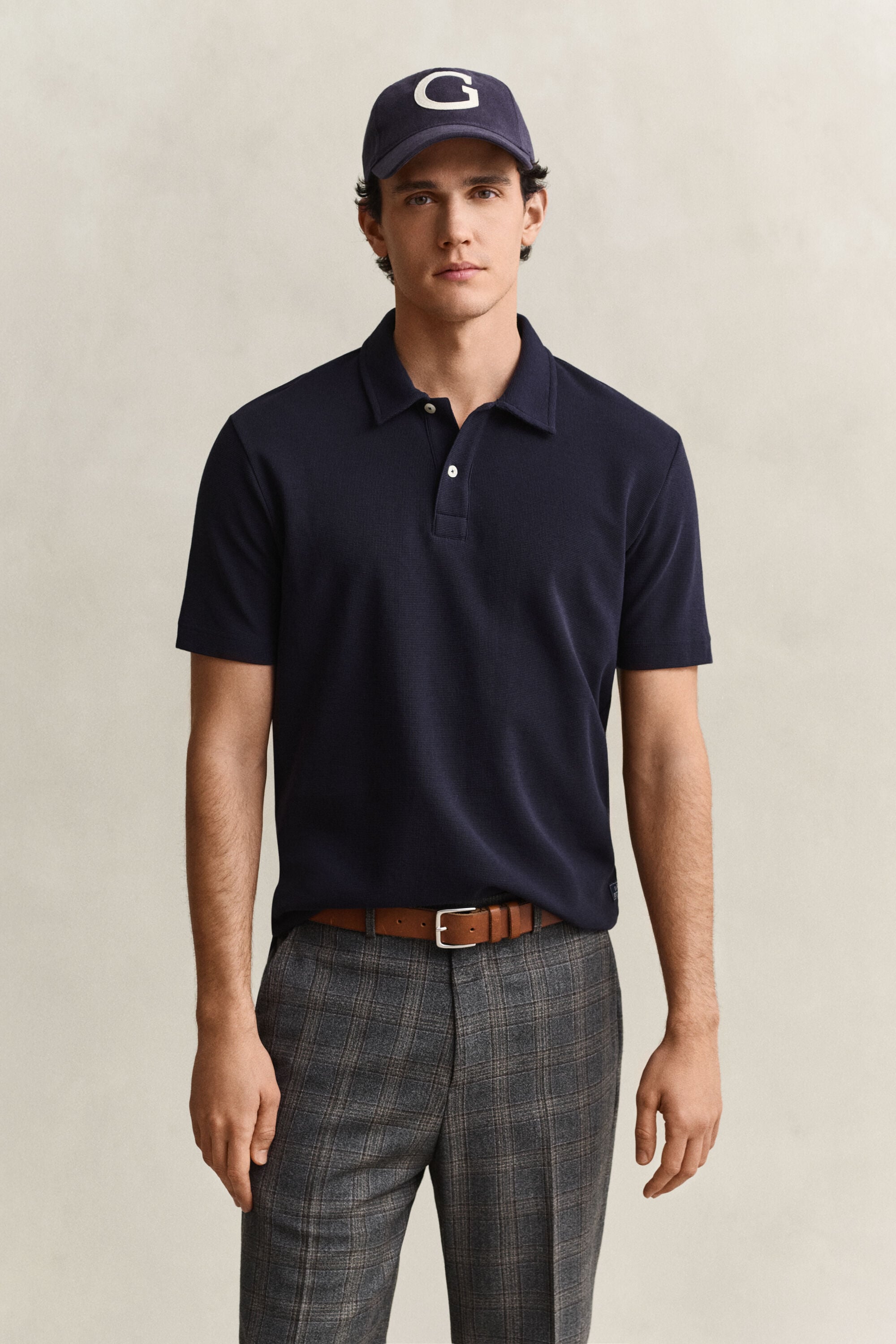 Polo à texture gaufrée