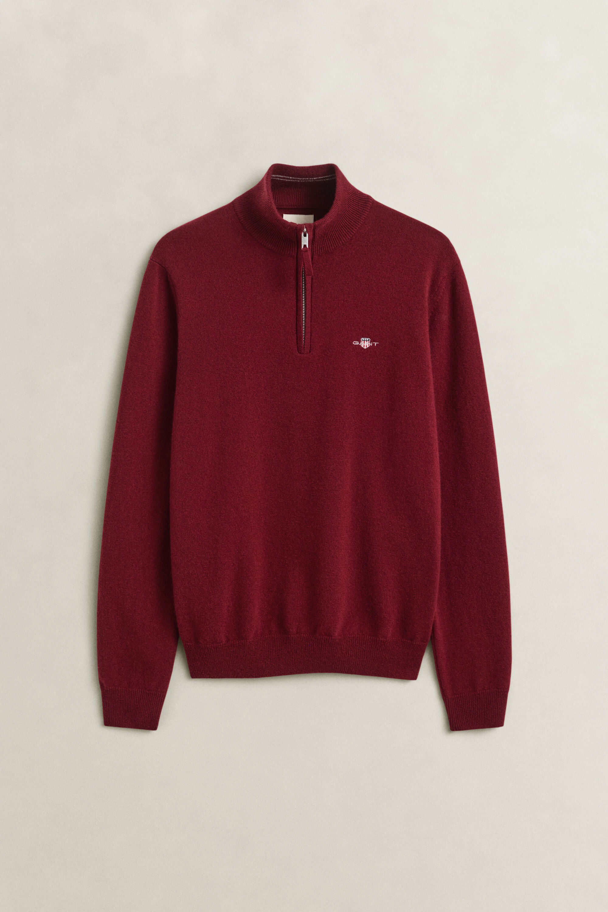 Pull à demi-zip en laine d’agneau