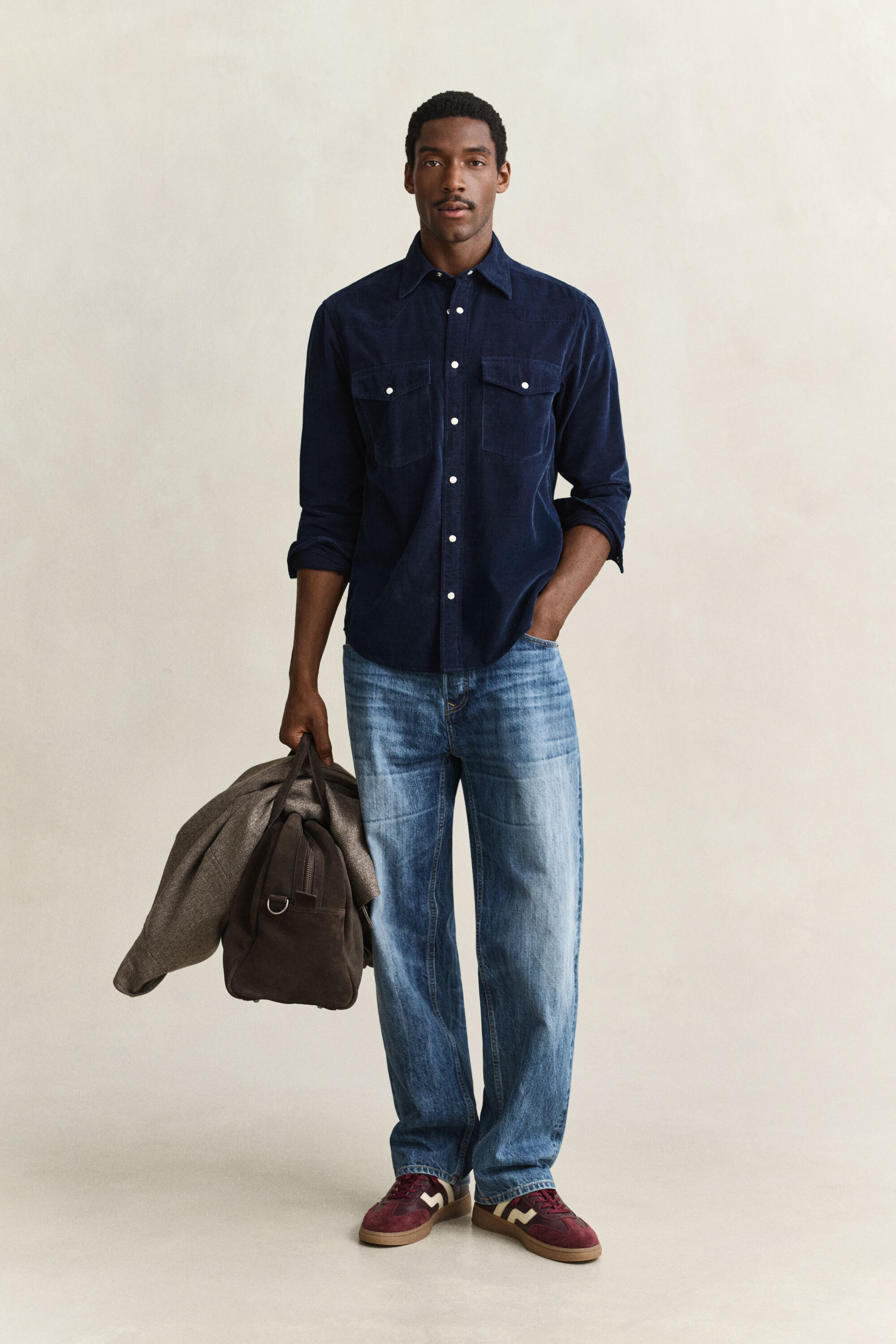 Chemise rodéo en velours côtelé