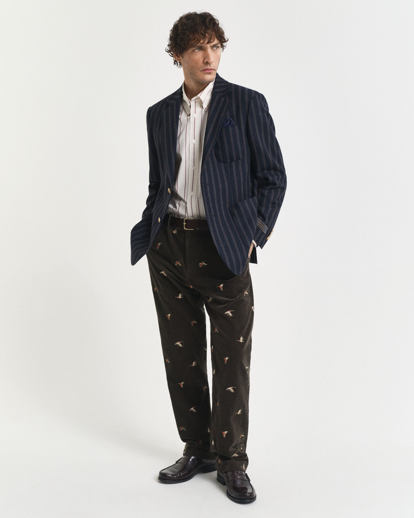 Chemise coupe décontractée à rayures Heritage Poplin