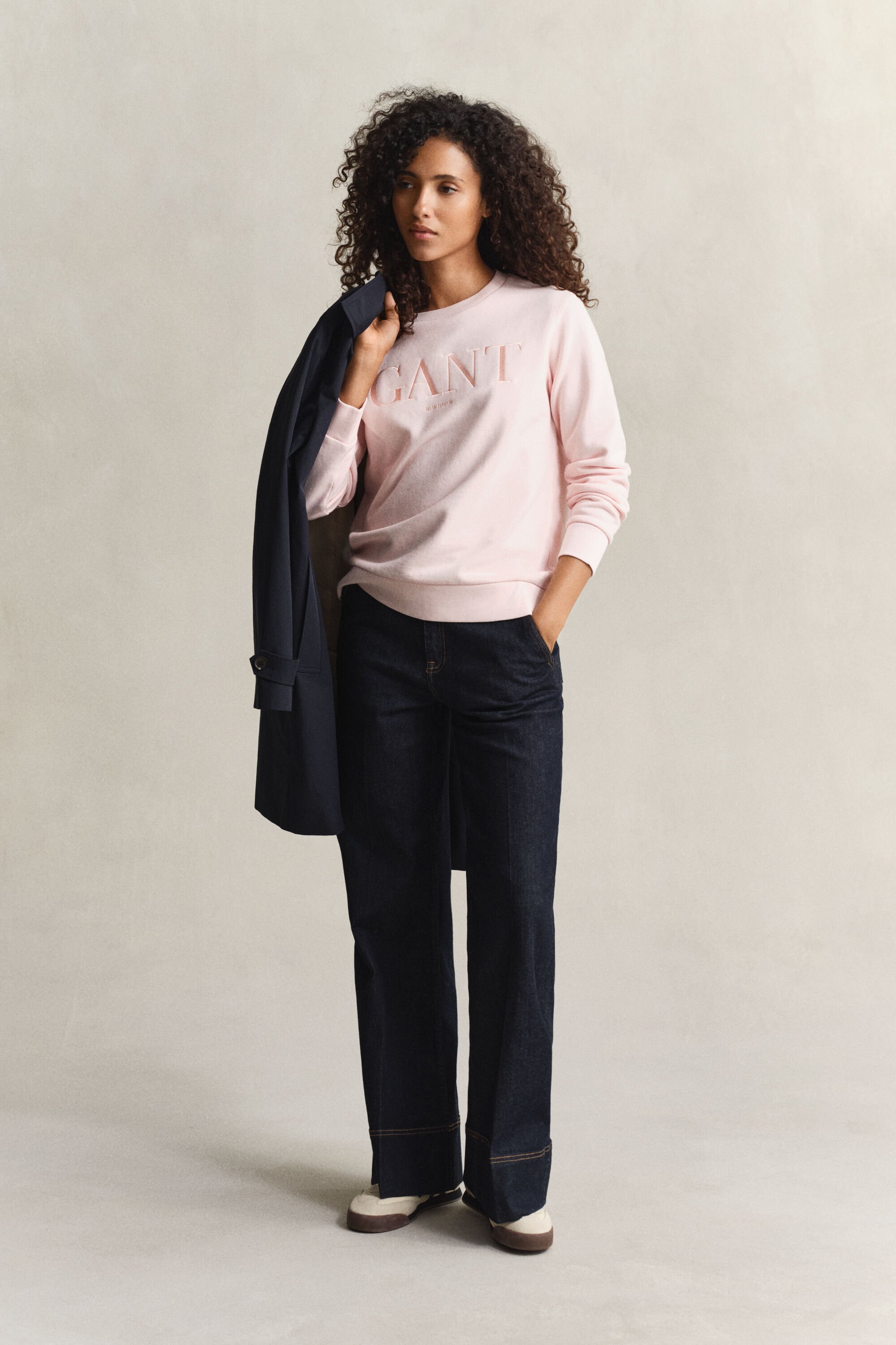 Sweat-shirt col rond ton sur ton Graphic