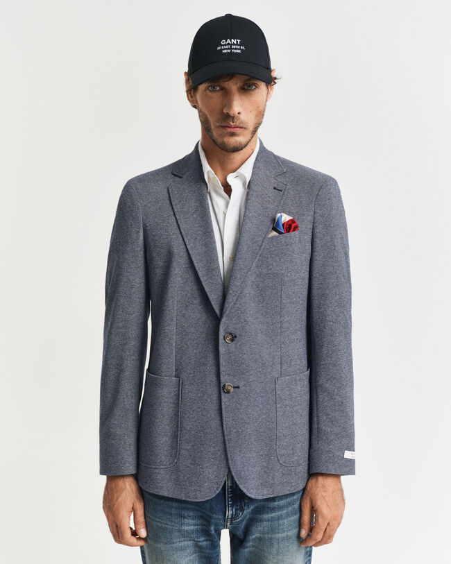 Veste blazer coupe slim en jersey bicolore