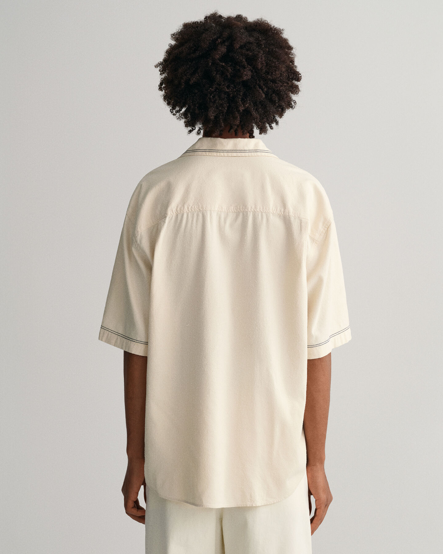 Chemise ultra-ample brodée à manches courtes