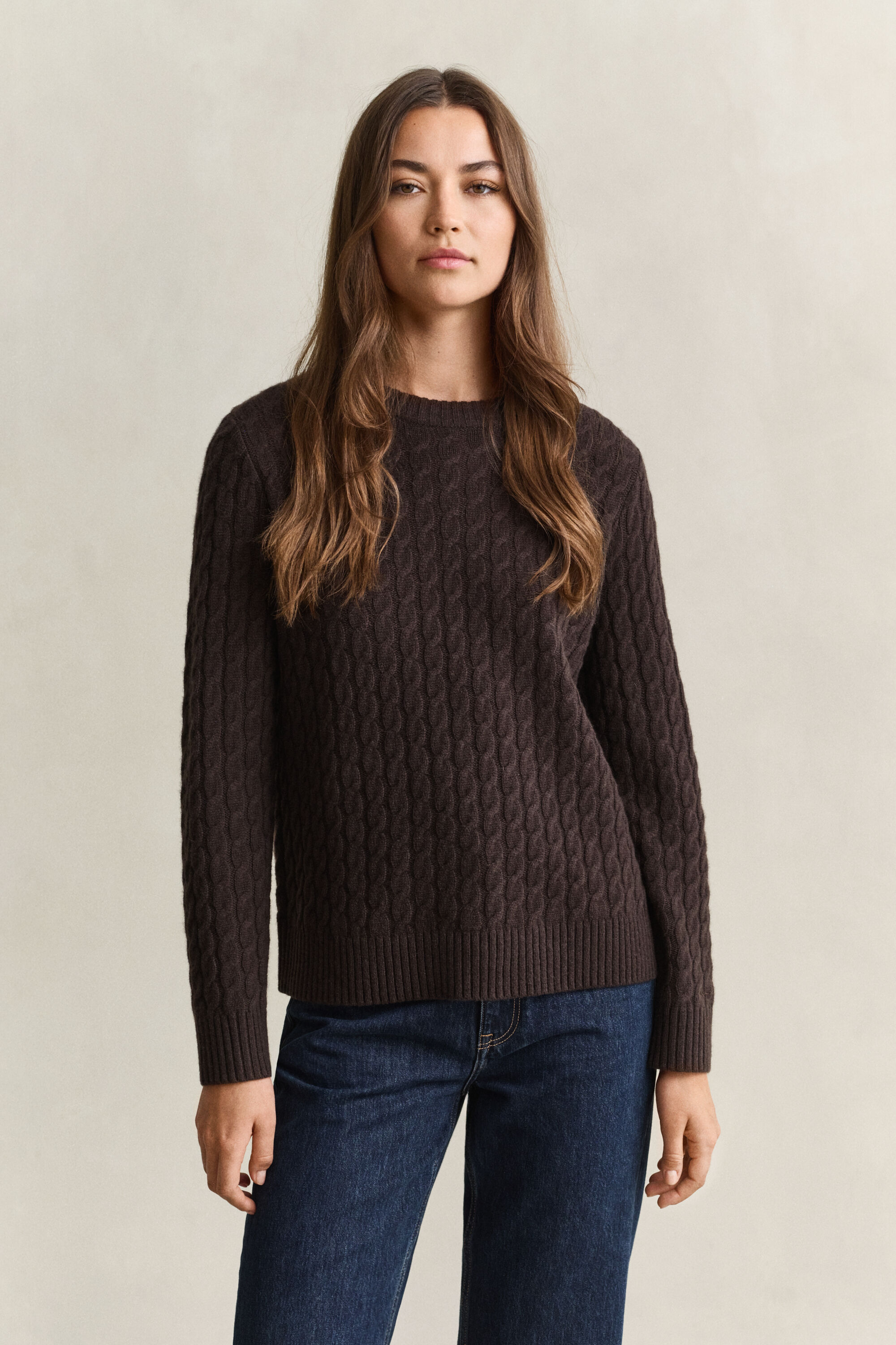 Pull en cachemire à maille torsadée