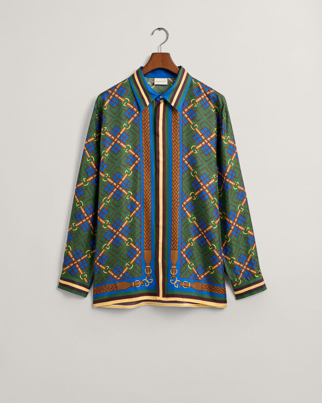 Chemise relaxed fit en soie Medallion