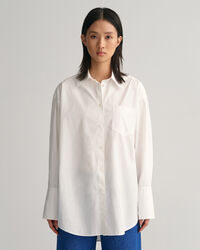 Chemise ultra-ample en popeline à poignets hauts